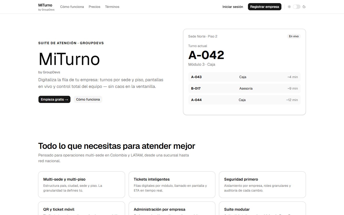 Pantalla de MiTurno